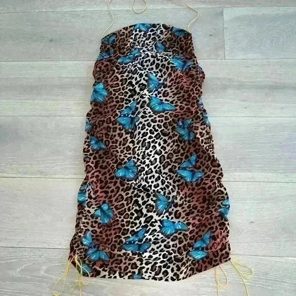 Daisy Daisy TV Tropics Cheetah Butterfly Mini Dress sz medium M - Picture 9 of 15